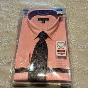 Bill Robinson Stretch Collar XL 17-17 1/2 NIB Candy Pink with Tie